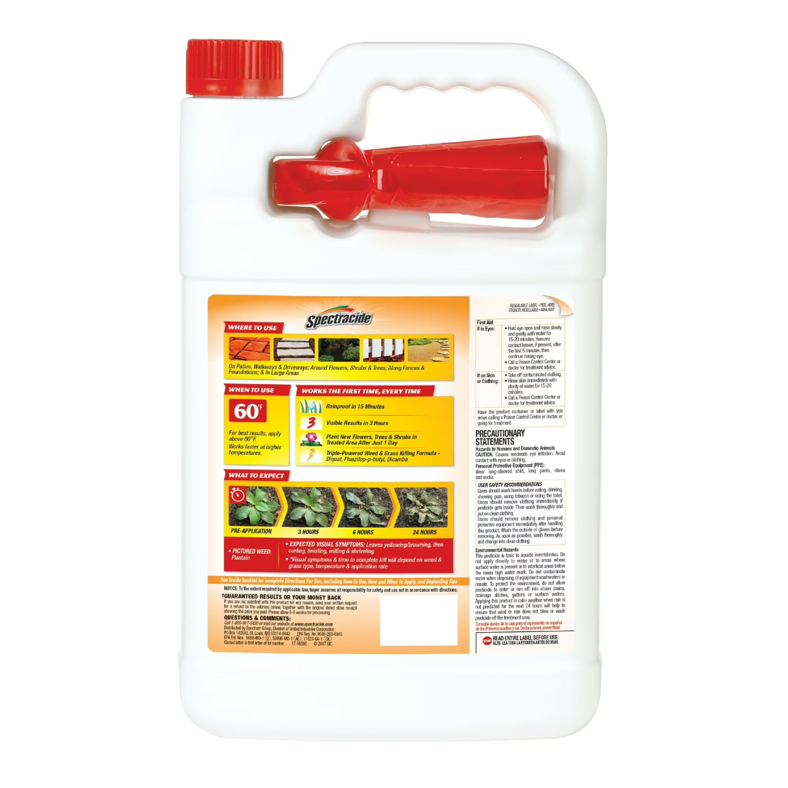 Spectracide Weed and Grass Killer 128 Oz Sprayer Ready-to-use 3 Gallon New..!!