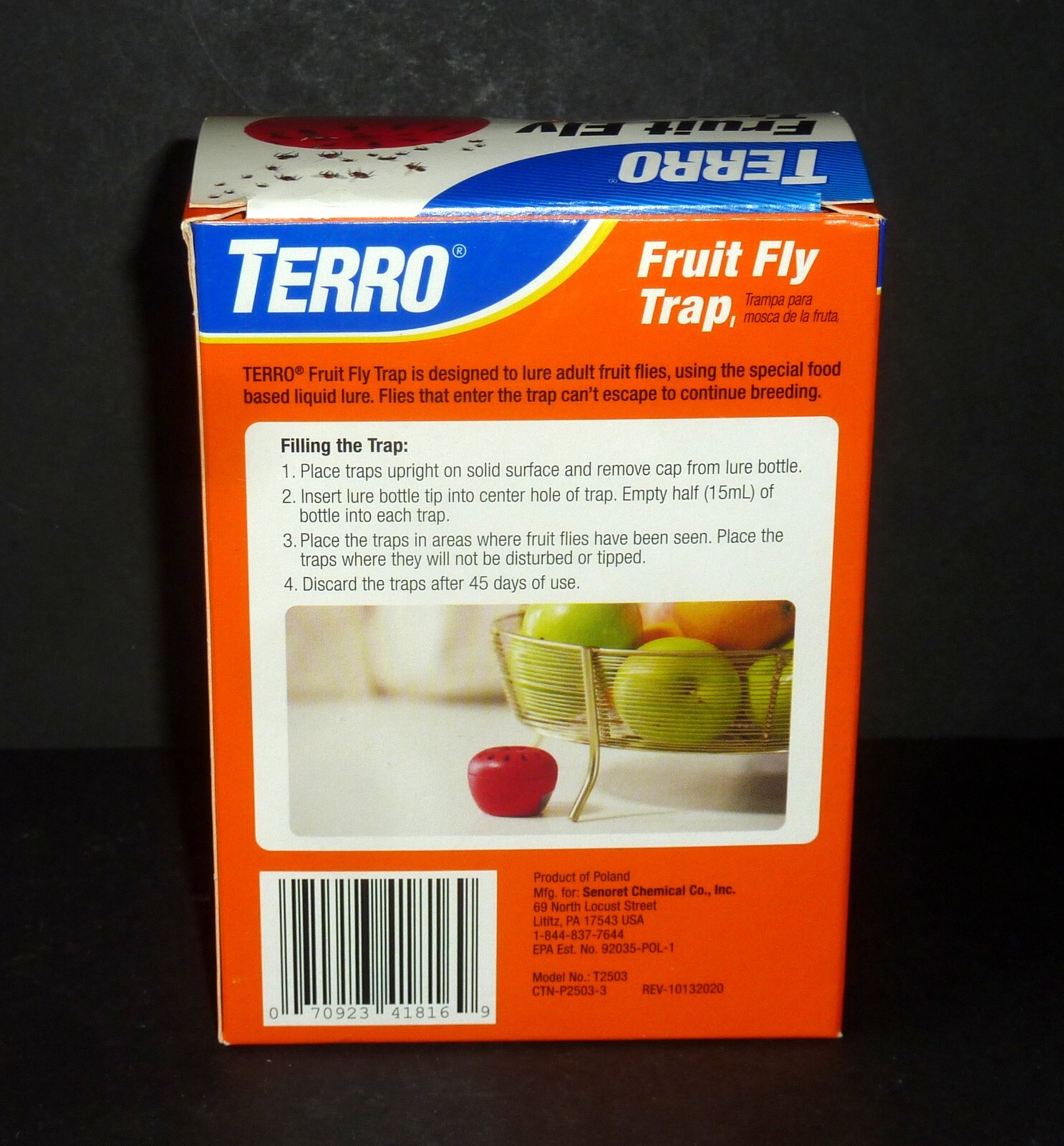 TERRO Indoor Fruit Fly Trap with Built in Window 2 Traps + 90 day Lure Supply