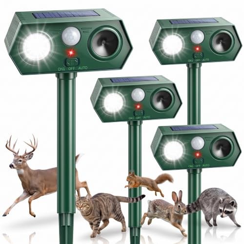 2026 Upgraded Solar Ultrasonic Animal Repeller Outdoor,Deer Repellent Green