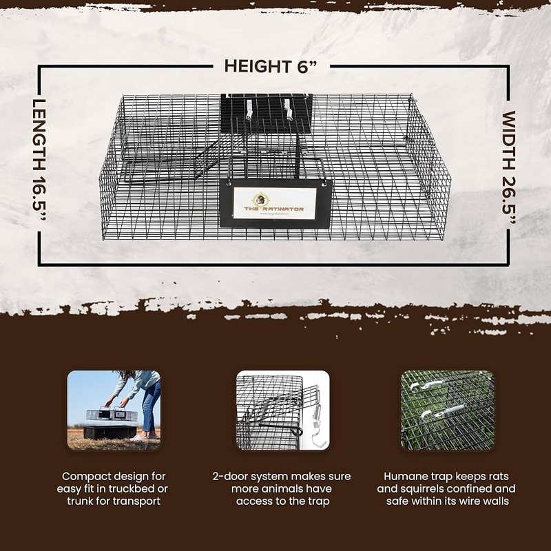 Humane Trapping Cage Small Mammals Easy Catch & Release System Non Electric New