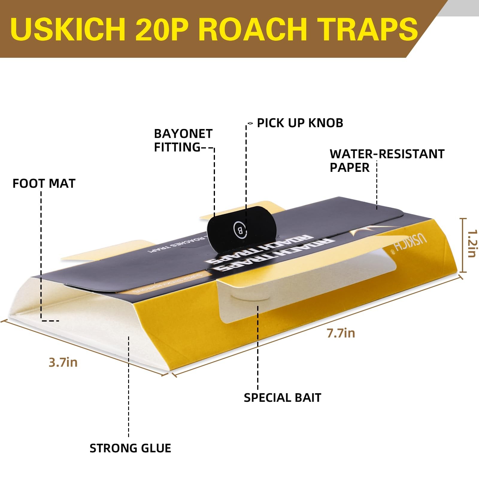20 Pack Roach Sticky Glue Roach Traps for Indoor Pest Control