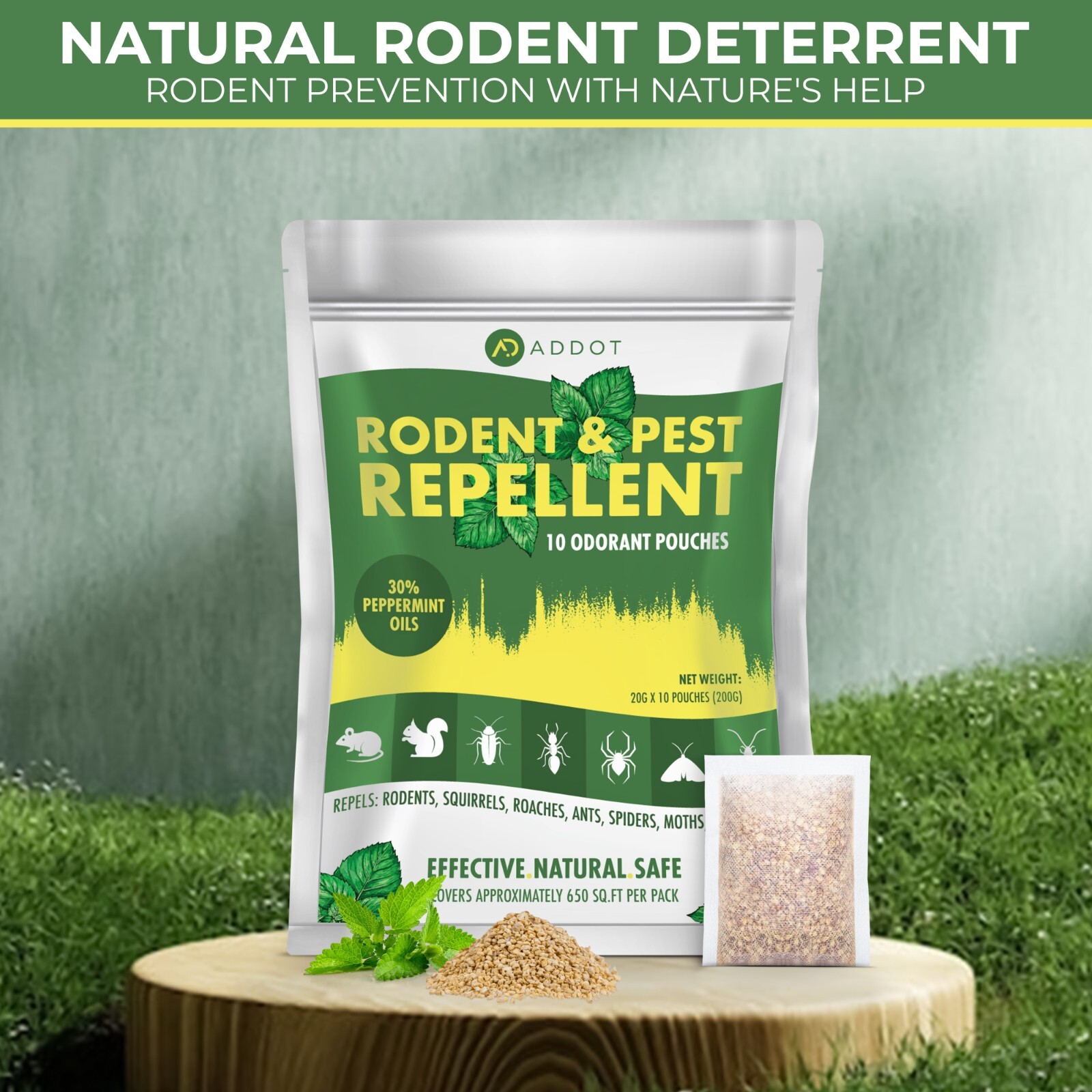 Natural Peppermint Mouse Rodent Pouches 30g 10 pack