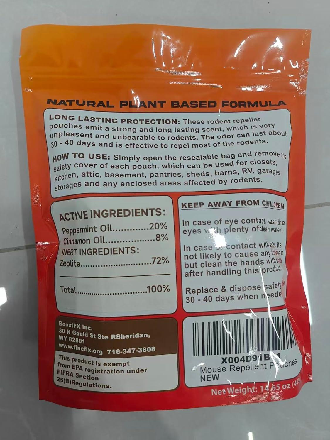 Rodent Repellent Pouches, 10 Pack Natural Peppermint Mouse Repellent Pouch, Rode