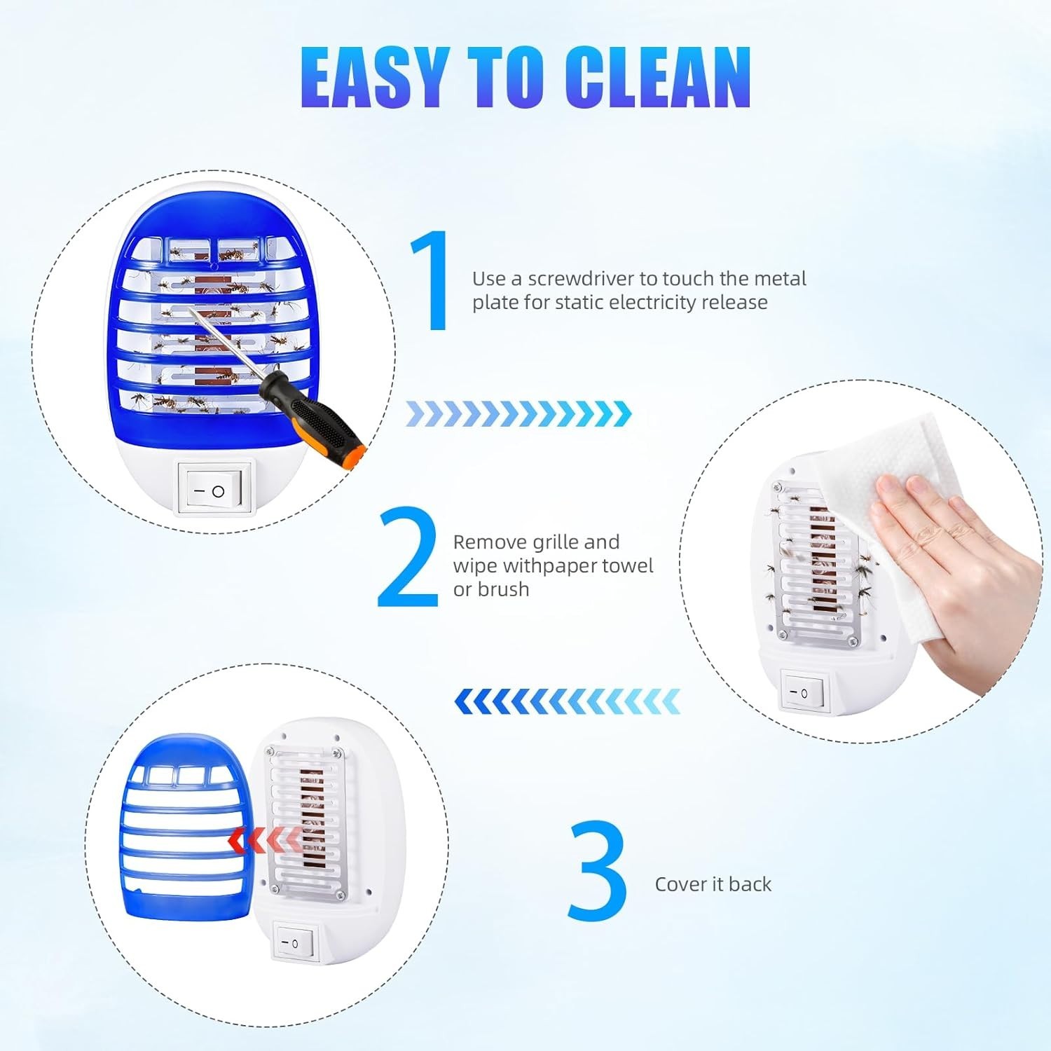 1-4 Electric Plug in Mosquito killer Zapper Lamp Indoor Fly Bug insect LED Trap