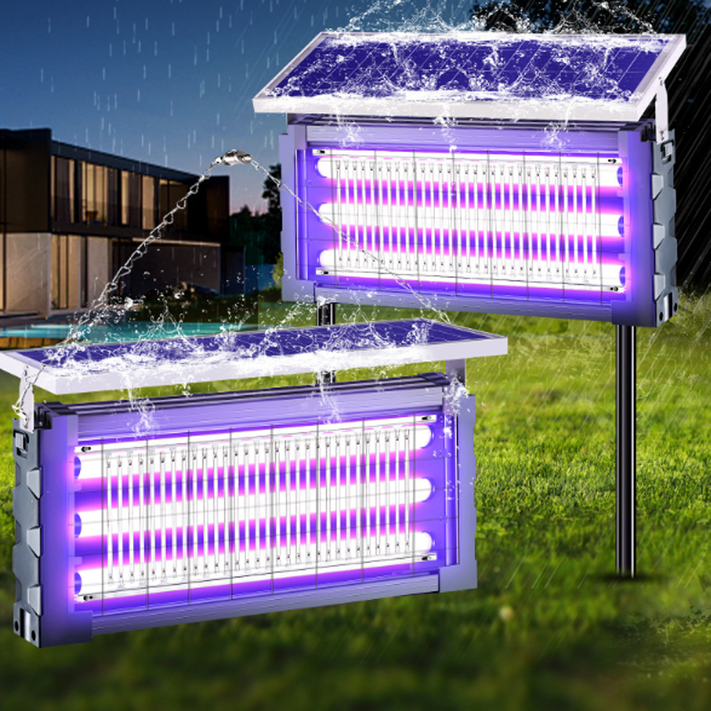 2PCS Solar Bug Zapper Outdoor Garden Mosquito Trap Rechargeable Fly Zapper 4500V
