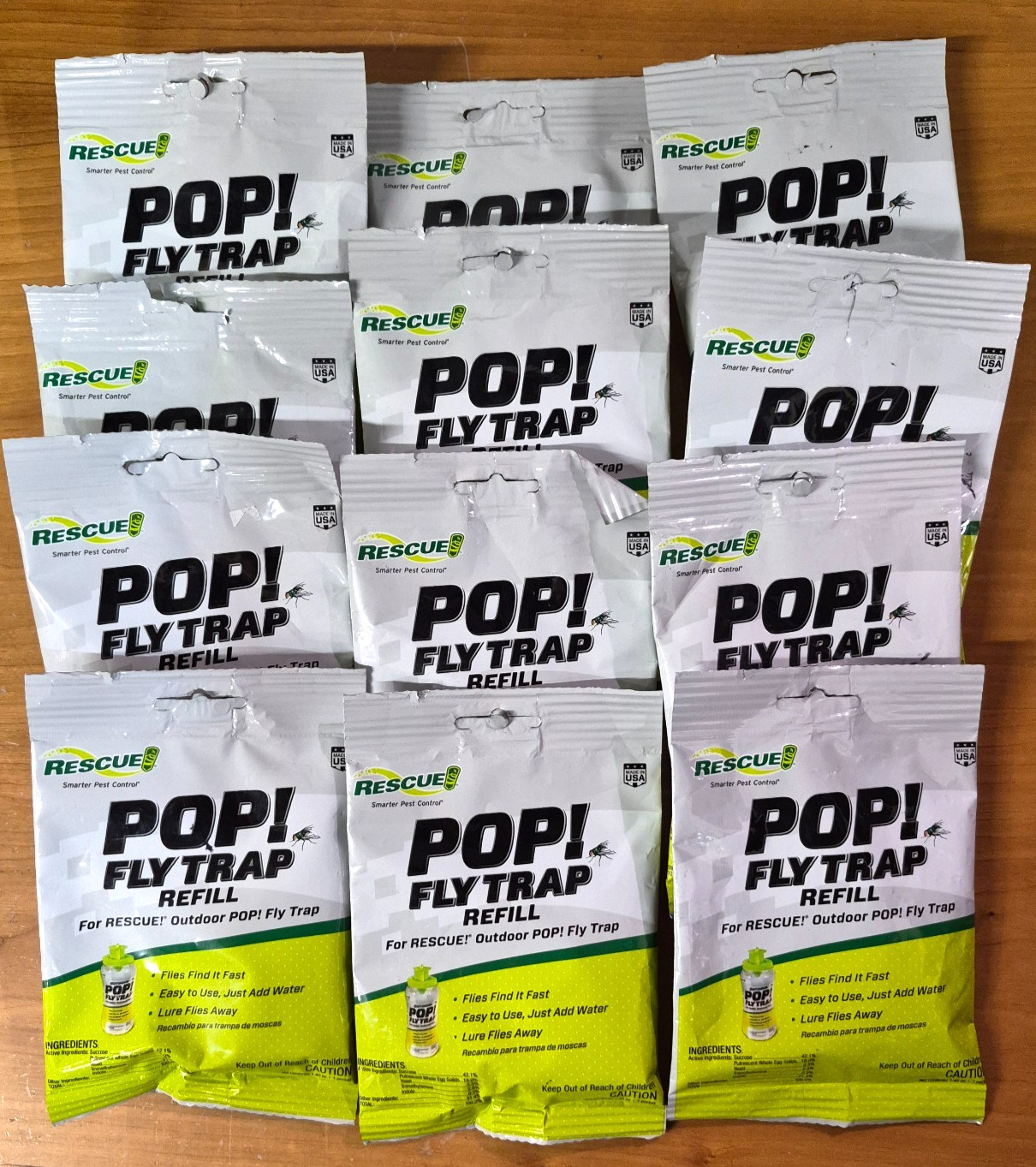 Rescue! POP Reusable Outdoor Fly Trap Attractant Refill 1 Pack LOT/12 NEW