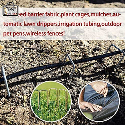 Galvanized 6 in Landscape Staples Garden Stakes Weed Barrier Fabric Pins 1000×