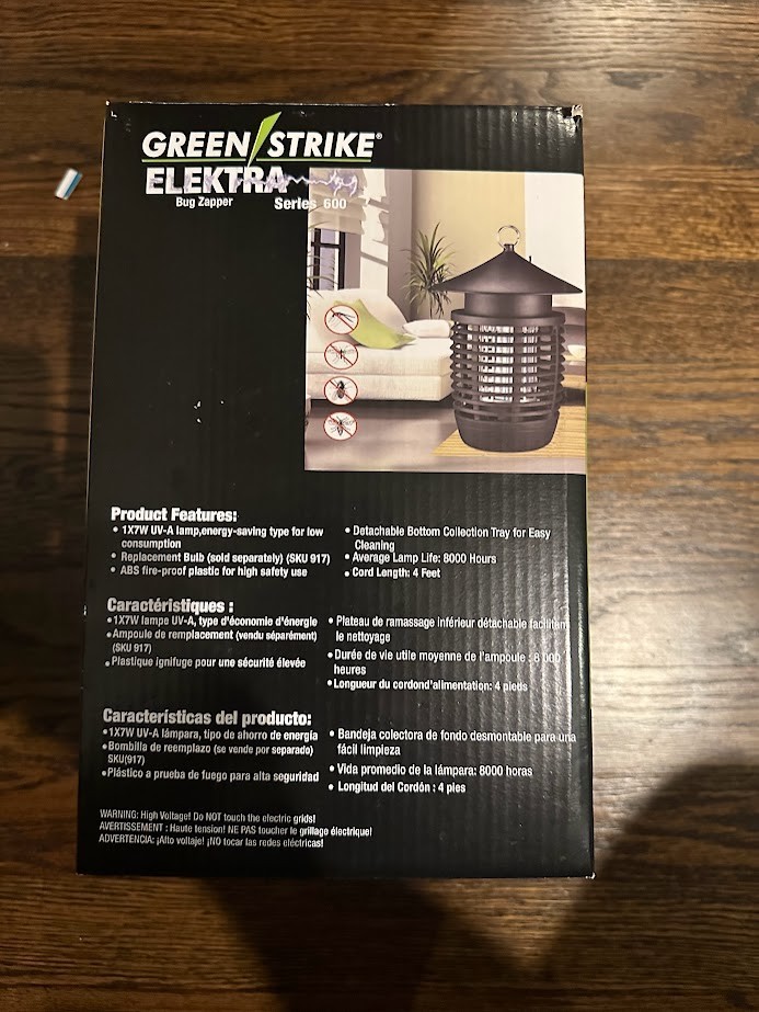 Green Strike Elektra Bug Zapper Series 600 Indoor Outdoor Brand New