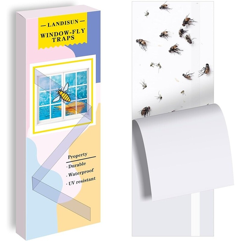 Indoor Fly Trap Sticky Strips 30 Pack Glue Paper Bug Catcher Non Electric New