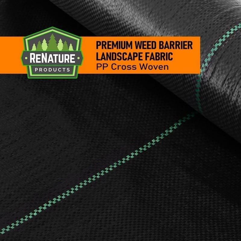 Durable Weed Barrier Fabric Permeable Woven Polypropylene Easy Cut Garden Lawn