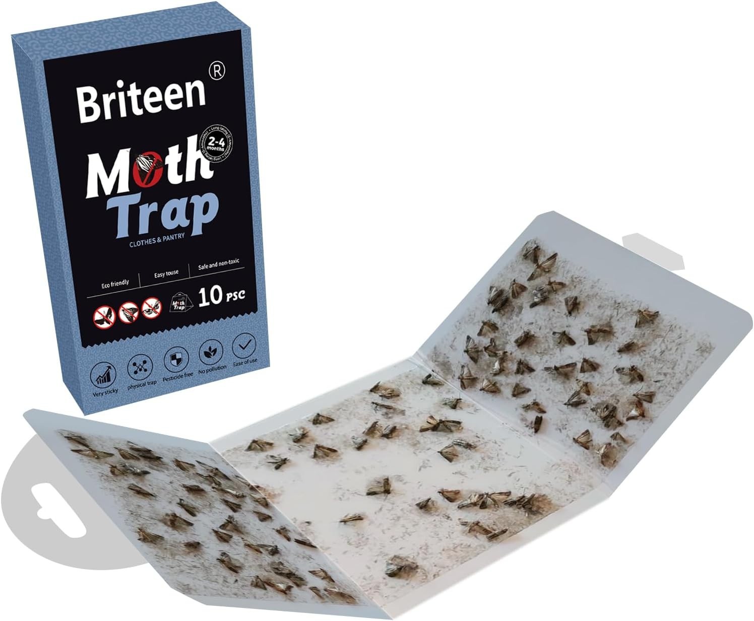 10 Pack Pantry Moth Traps Safe and Effective for Food and Clothing- Glue Trap…