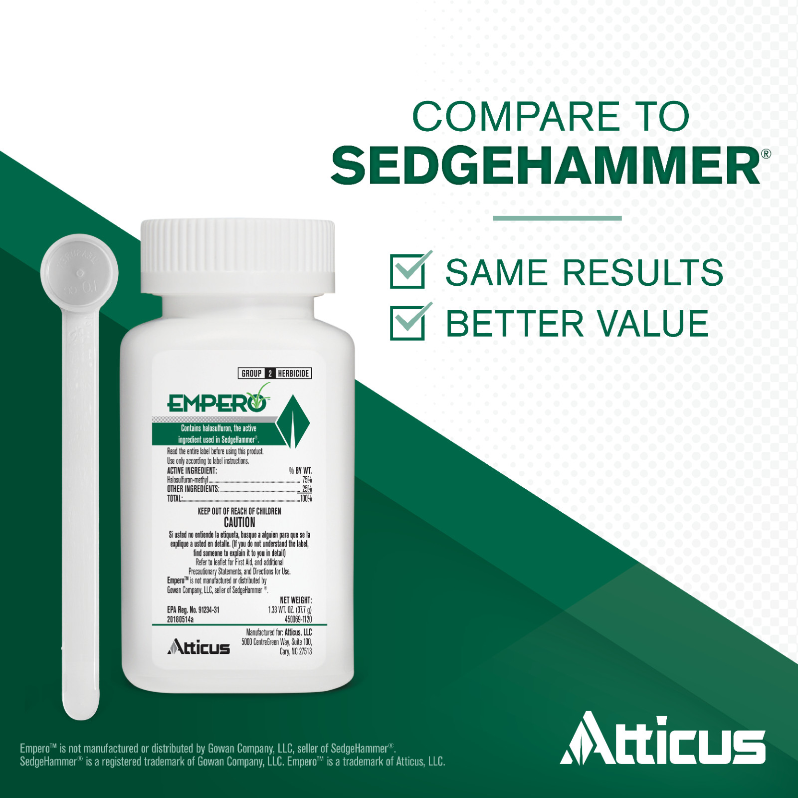 Empero Nutsedge Killer 1.33 oz – Compare to SedgeHammer- Halosulfuron-Methyl 75%