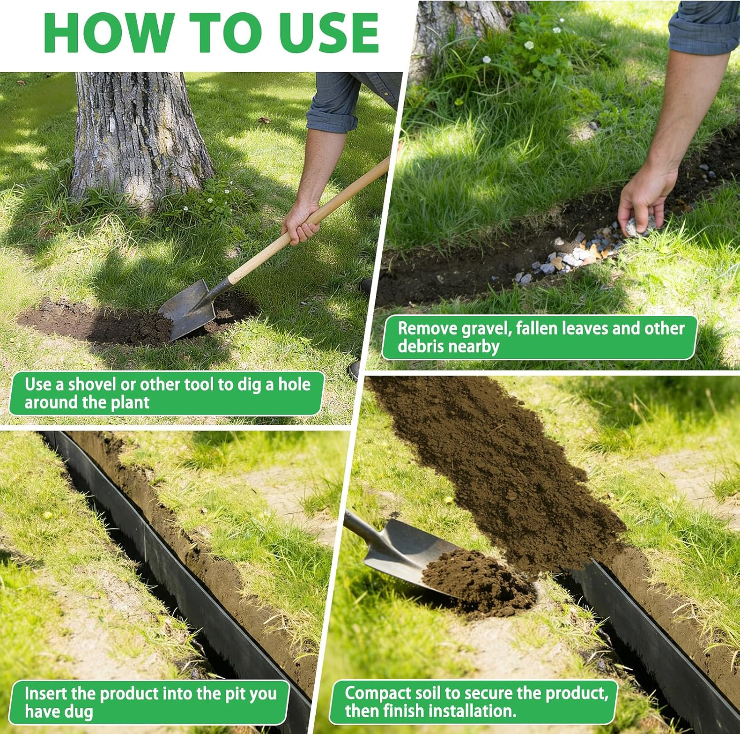 20Ft X 24In X 60Mil Tree Root Barrier, Heavy-Duty Bamboo Root Barrier Weed Block