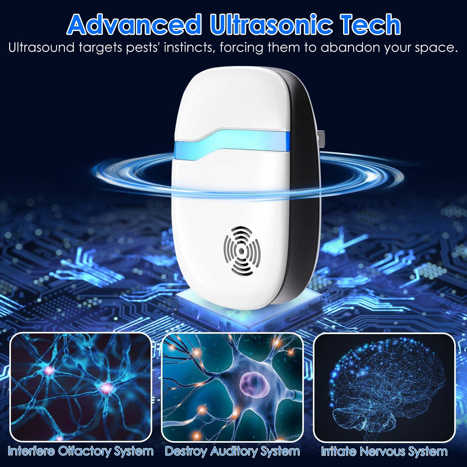 6 Pack Ultrasonic Pest Bugs Repeller Indoor Plug in Pest Control