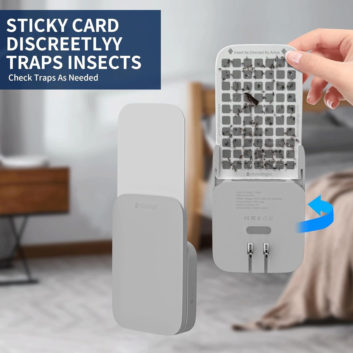 Modern Fly Tapper with UV Light & Night Light – Captures Mosquitoes Effortlessly