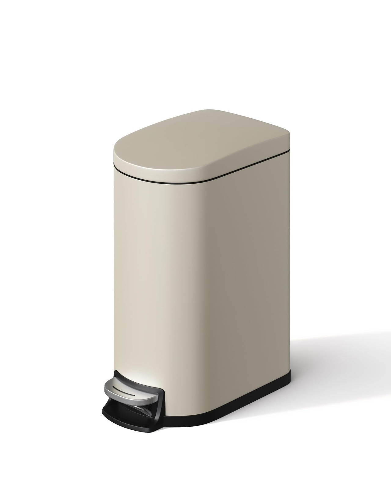 Garvee 2.6 gal Metal Bathroom Trash Can with Lid Slim Waterproof Garbage Bin Bed