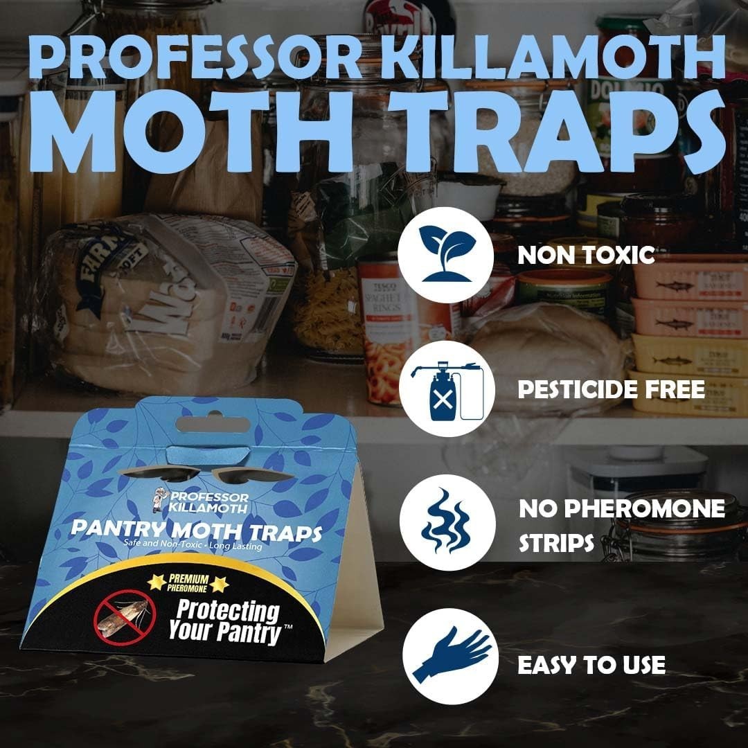 Pantry Moth Traps 6 Pack Blue Non-Toxic Child Pet Safe Insect Killer