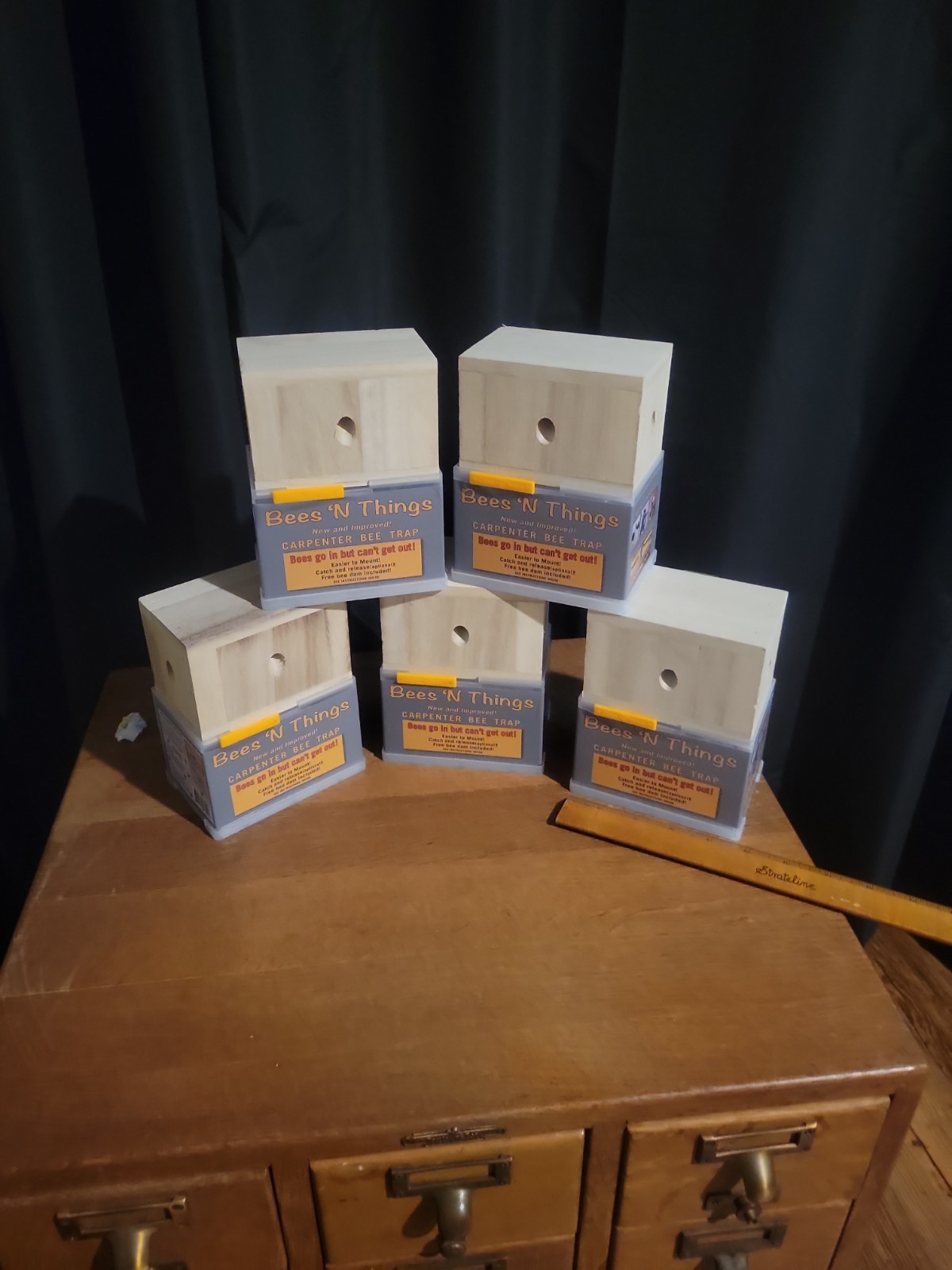 BEES N THINGS Carpenter Bee Trap 5 Pack Outdoor Wood Pest Control Catcher NEW