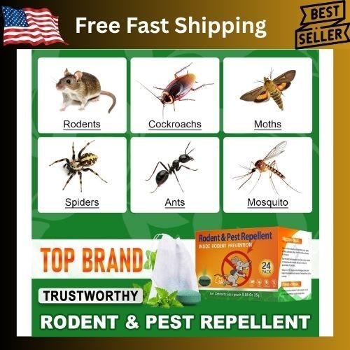 Natural Rodent Repellent Peppermint Sachets 24 Pack Mouse Mice Pest – US