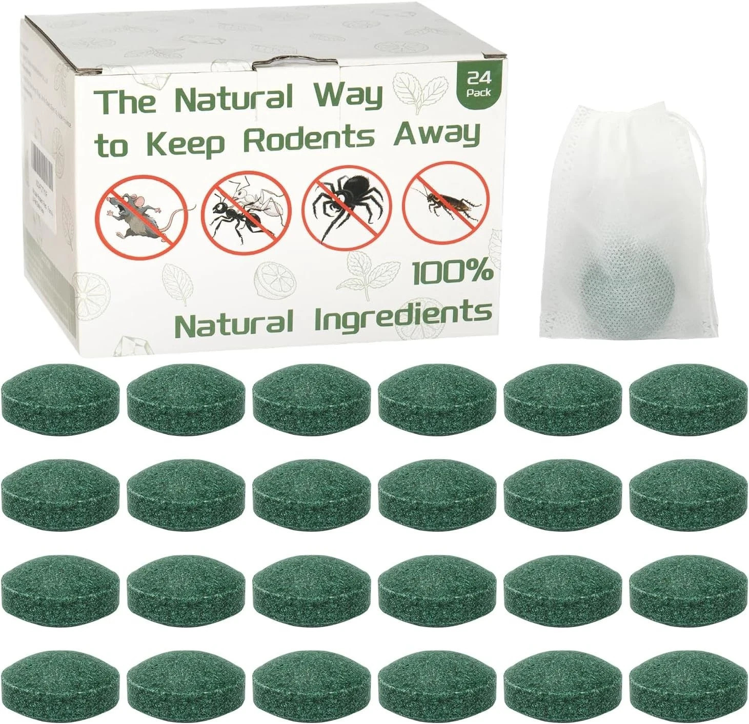 Natural Rodent Repellent Peppermint Sachets 24 Pack Mouse Mice Pest – US