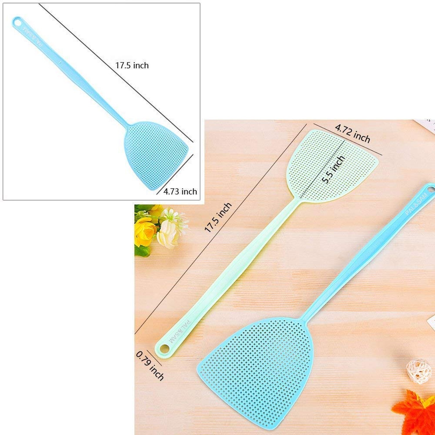 Fly Swatter, Strong Flexible Manual Swat Set Pest Control, Assorted Colors (3…