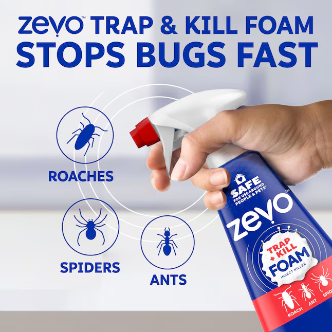 Zevo Foam Trap & Kill Insect Killer 12oz Ready-to-Use Home Pest Control NEW