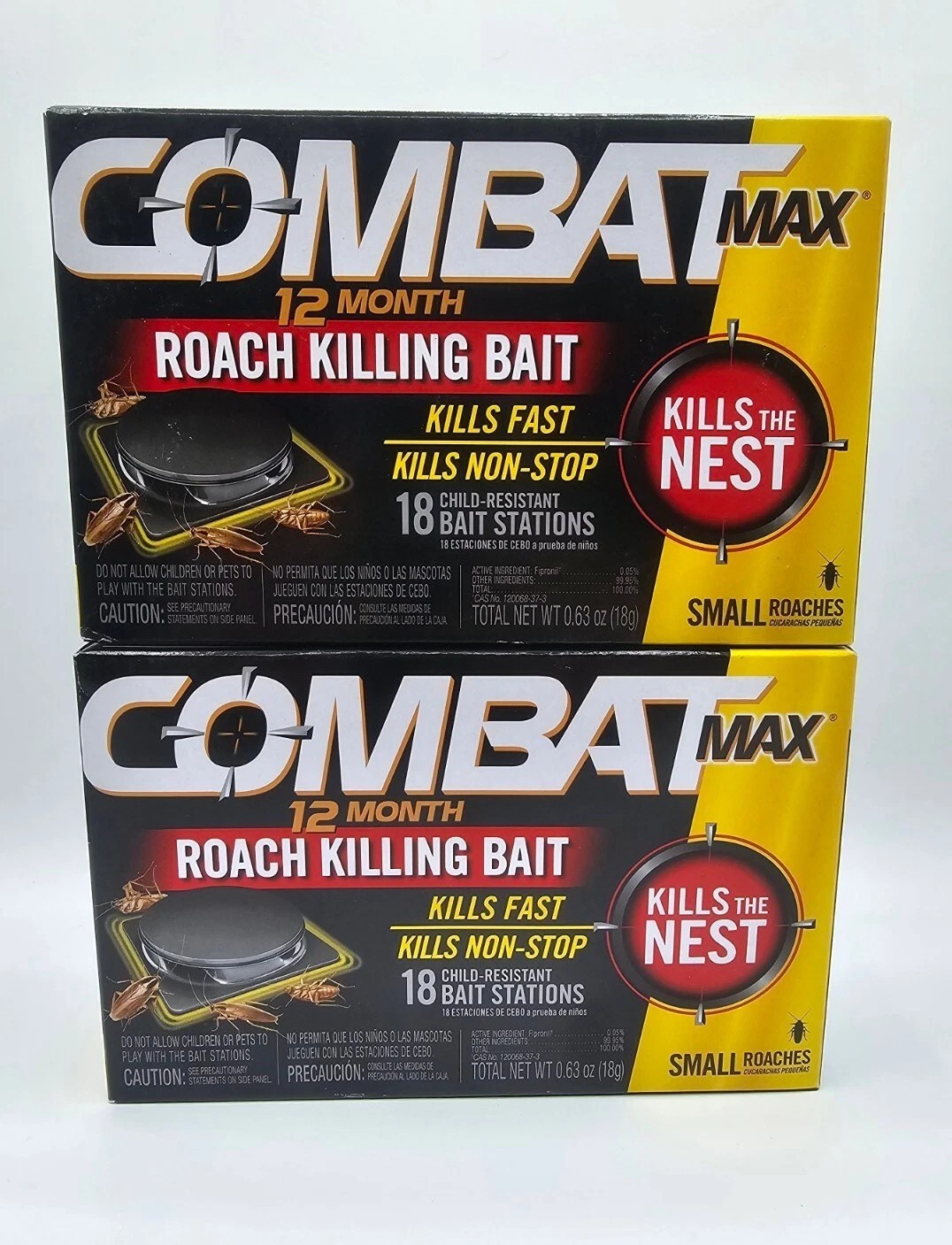 LOT OF TWO Combat MAX ROACH KILLING BAIT STATION 36 Traps FREE SHIPPING