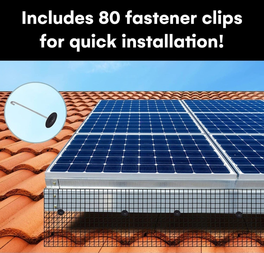 Flybold 6in X 100ft Wire Mesh Bird Critter Guard for Solar Roof Panels – PVC & –