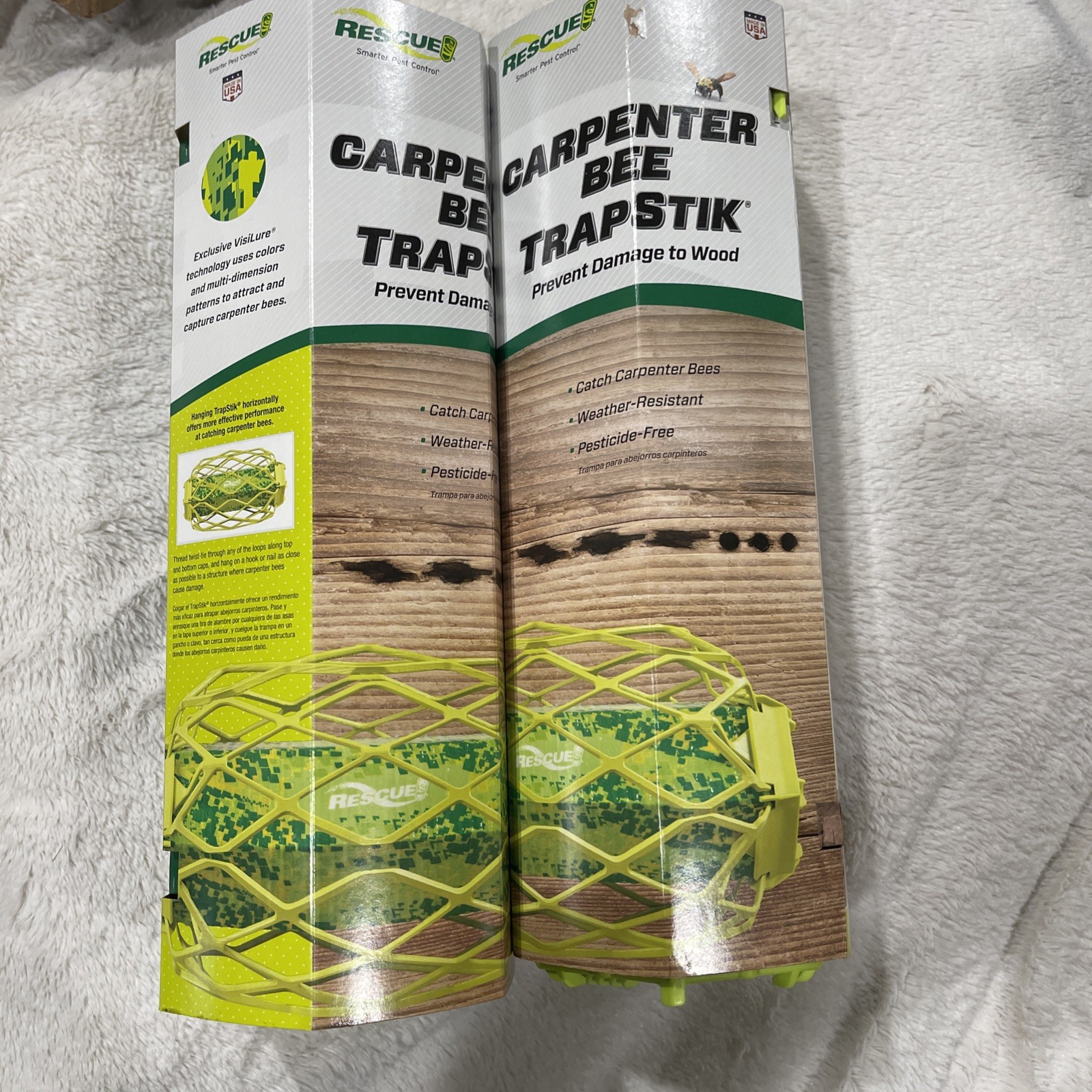 RESCUE! Carpenter Bee TrapStik – Catches Carpenter Bees. 2 Pack