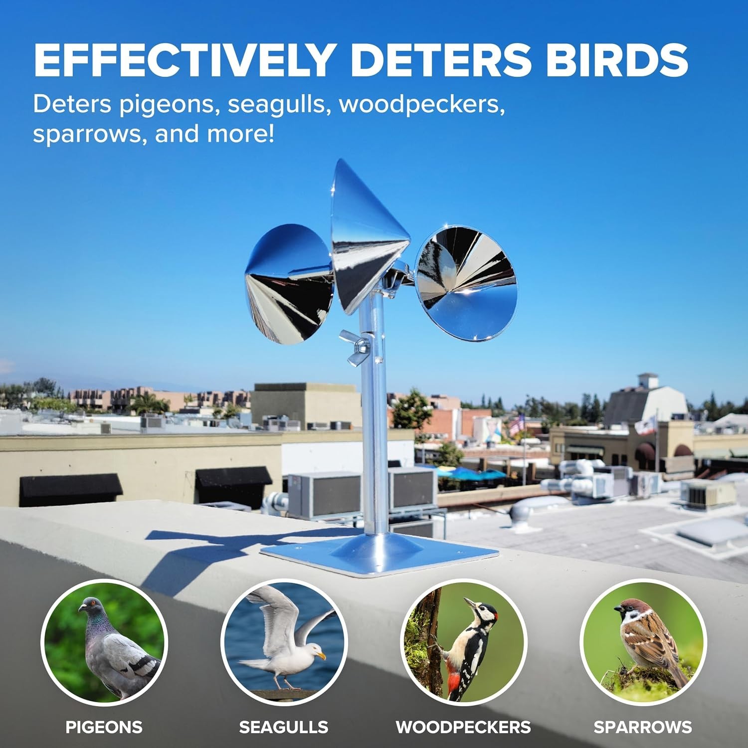 Modern Chrome Bird Control Solution