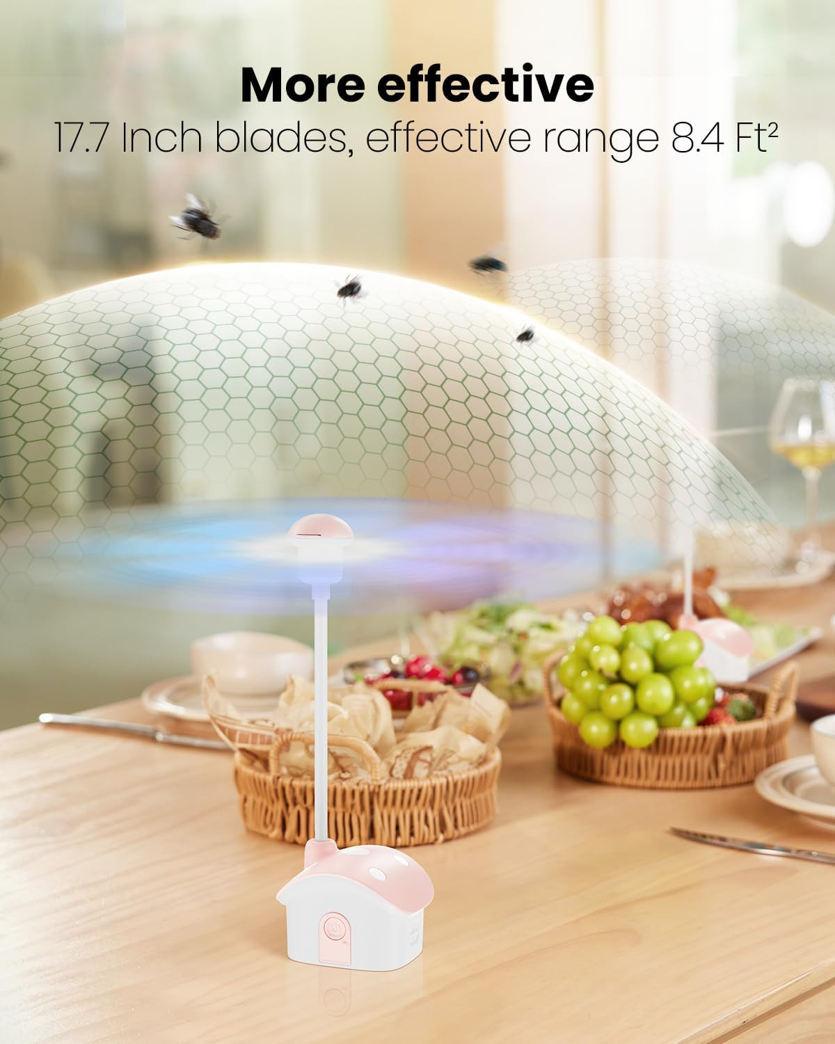 Fly Fans for Tables, Fly Repellent Fans Battery Powered Bug Fan Indoor Outdoor P