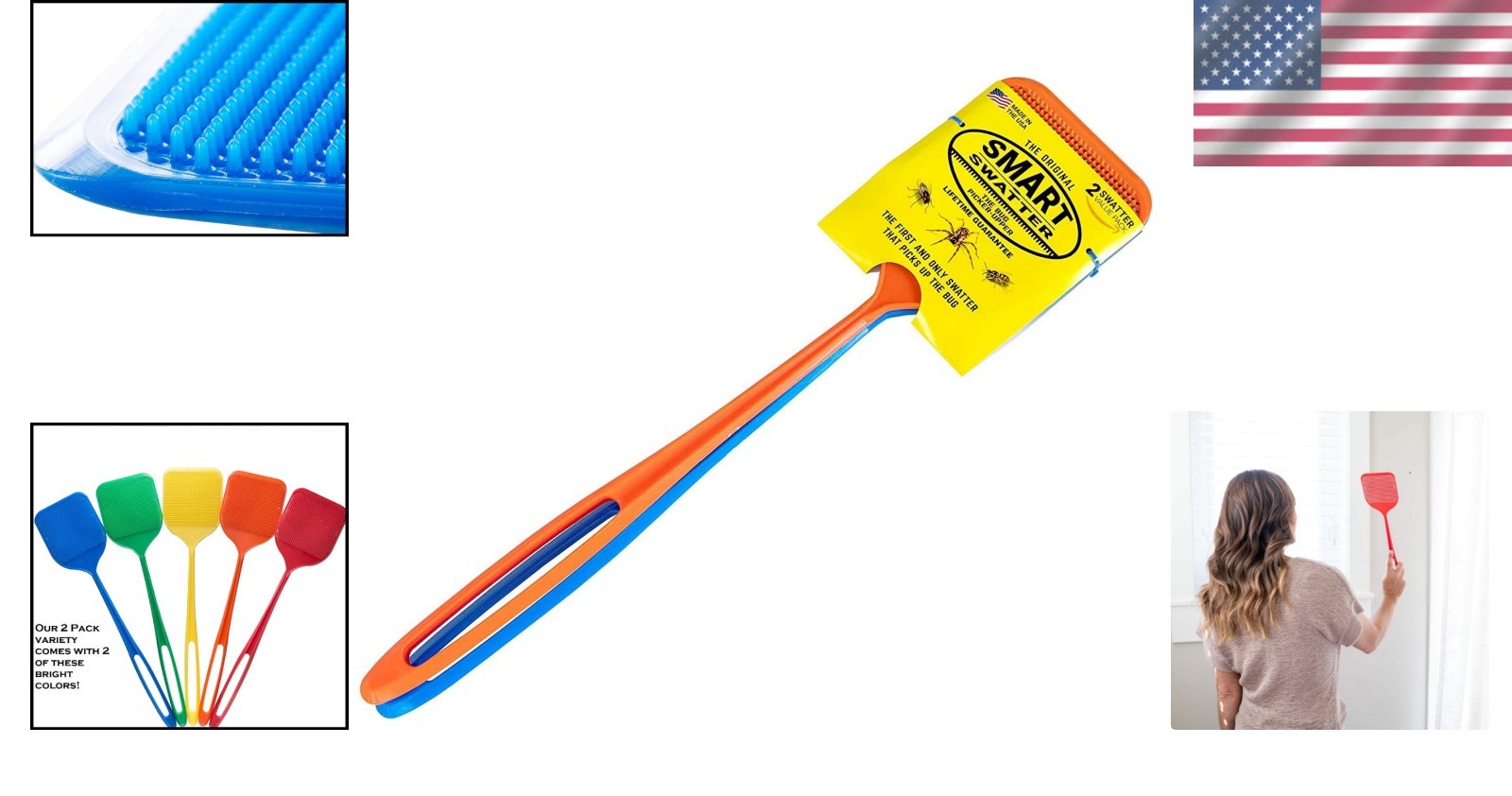 Fly Swatter Bug Killer Pest Control Insect Swatter 2 Pack Assorted Colors