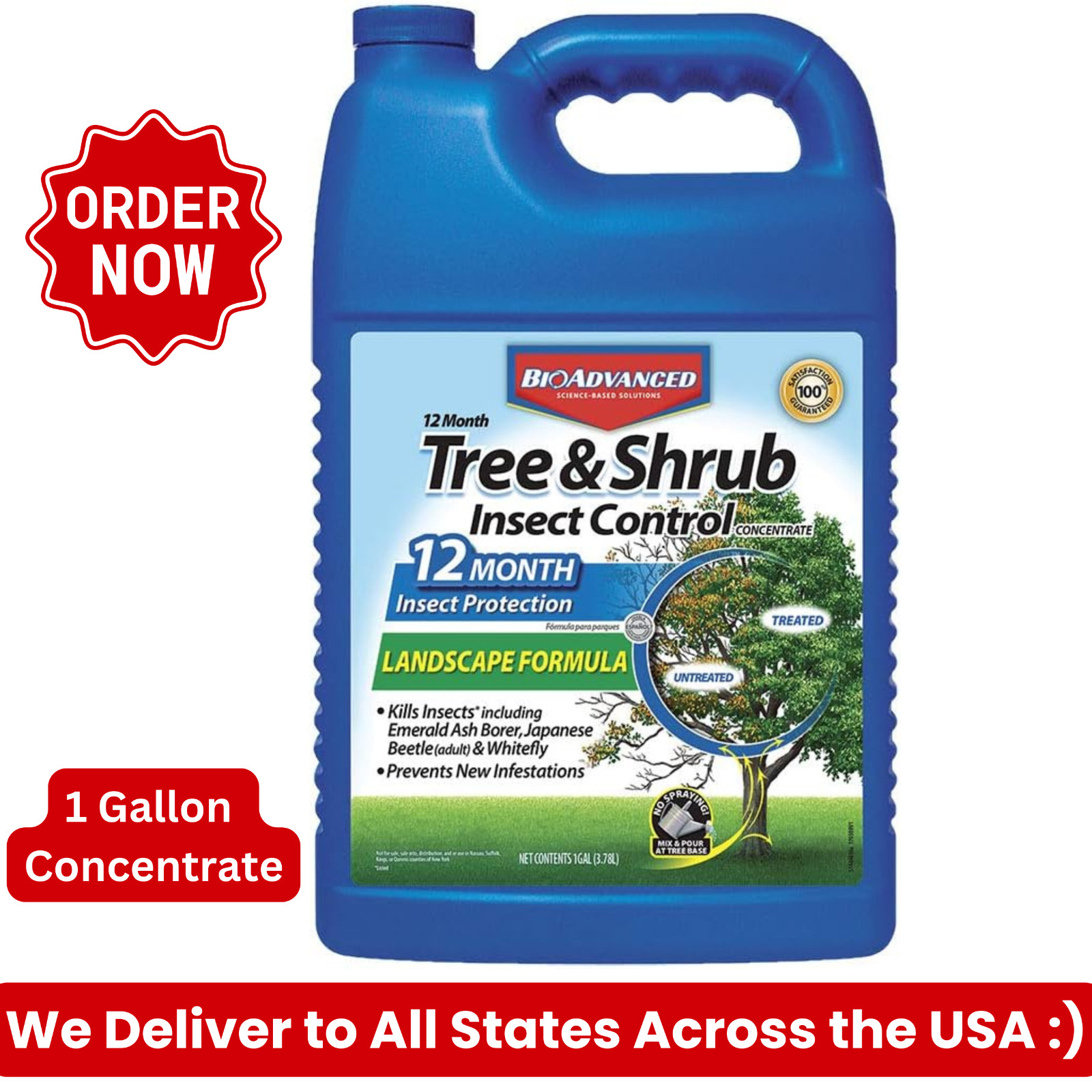 BioAdvanced 701525A 12 Month Tree & Shrub Insect Control Concentrate 1 Gal/128oz