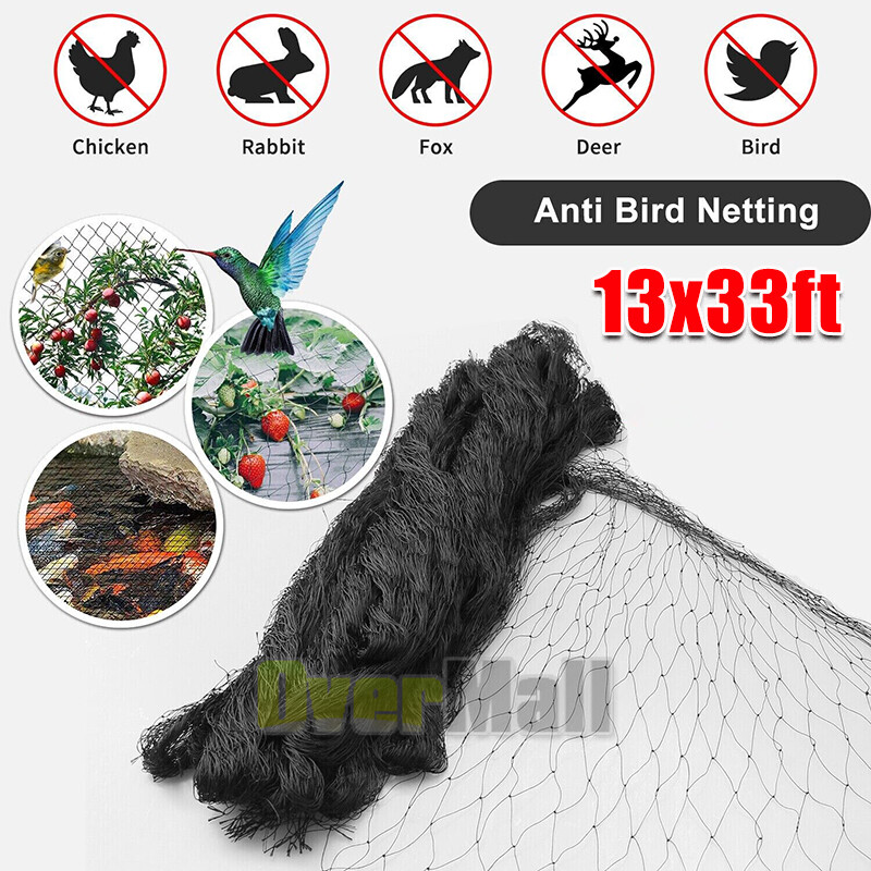 Heavy Duty Netting for Bird Poultry Aviary Game Pens 13x33FT Net Black Mesh
