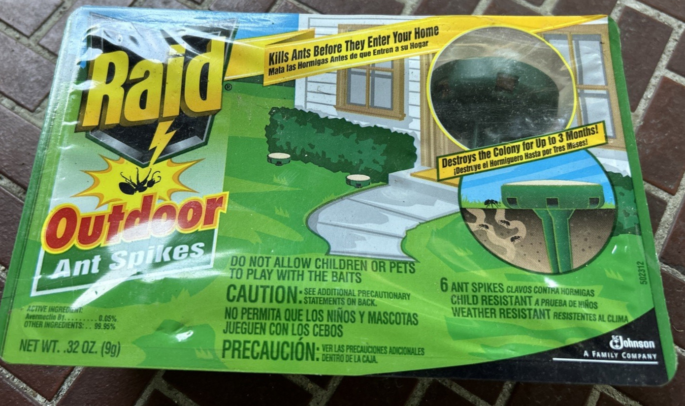Raid Outdoor Ant Spikes 6 pack SEALED New In Package