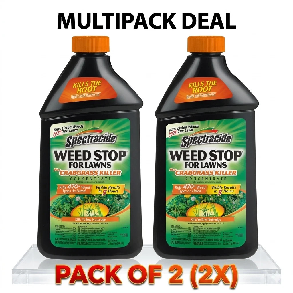 Spectracide Weed for Lawns Plus Crabgrass Killer Concentrate 32 Ounces Pack of 2
