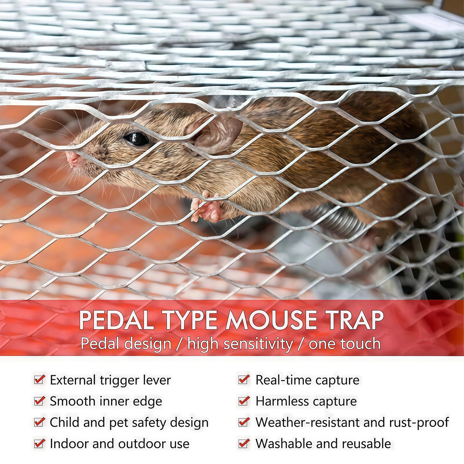USA Mouse Trap Rat Trap Rodent Trap Live Catch Cage Easy to Set Up and Reuse