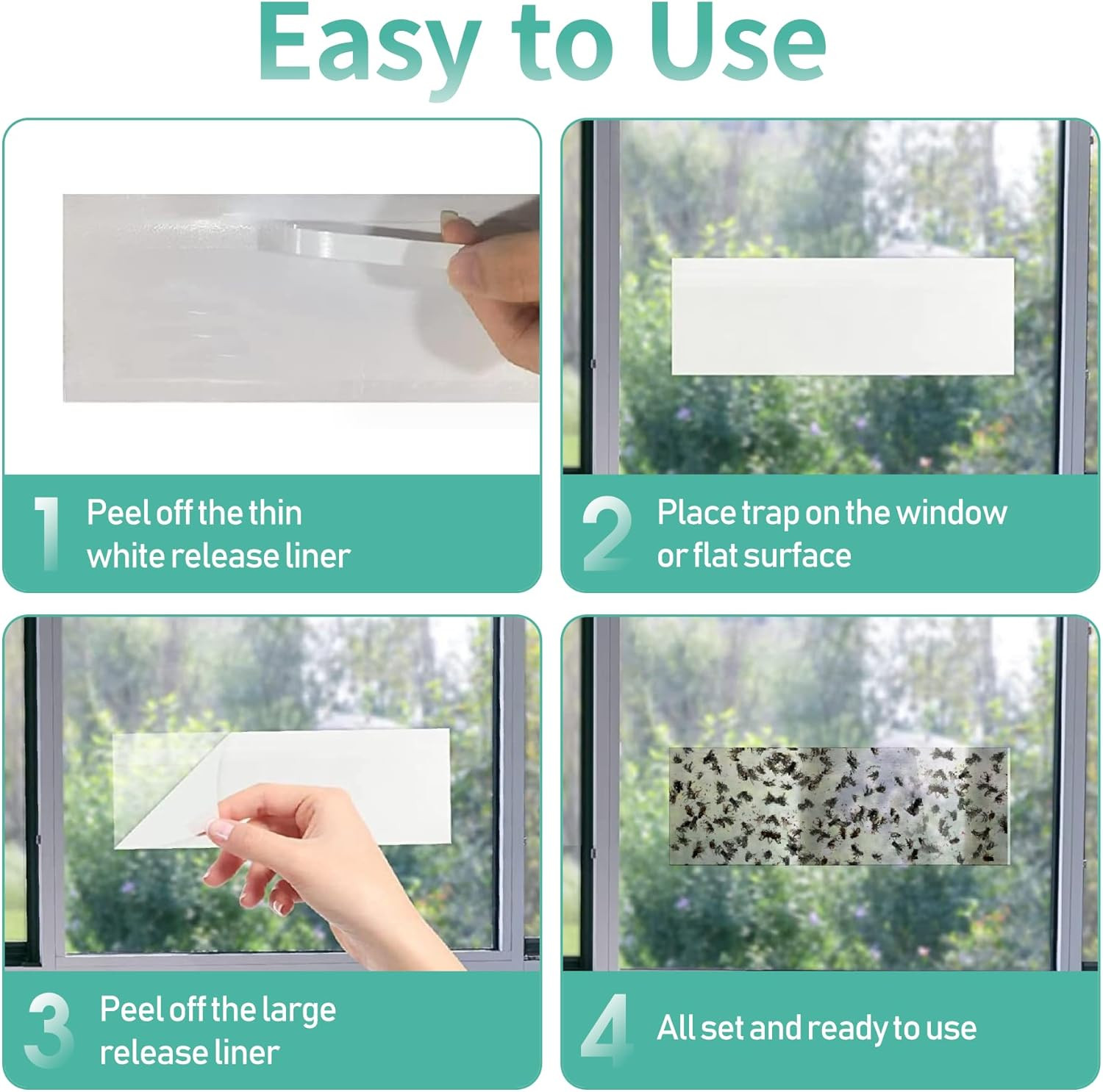 60 Pcs Window Fly Traps for Indoor/Outdoor, Insect, Bugs, Fly & Fruit Fly Glue S