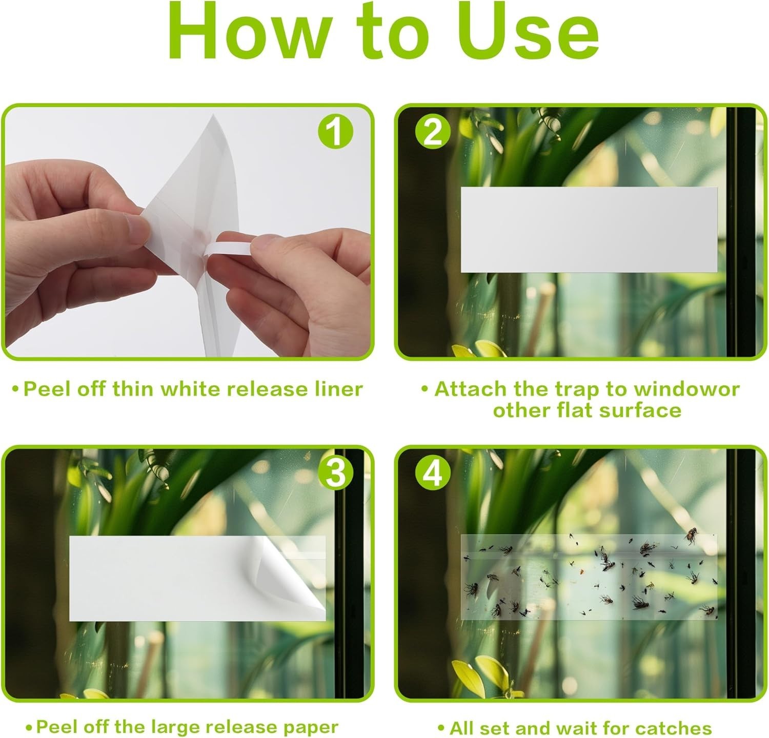 30 Pack Fly Trap Indoor Fruit Windows Paper Glue Sticky Fly Catcher Tape Strips