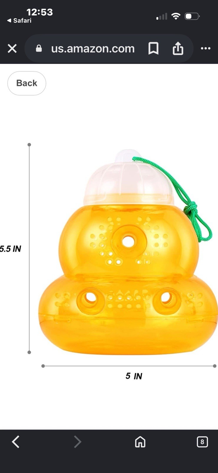 WUHOSTAM Modern Hanging Wasp Trap 2 Pack for Wasps, Hornets, Yellow Jackets