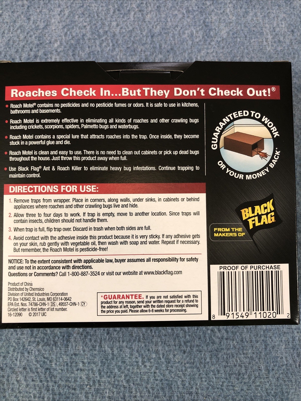Case Of 12 (2packs) Black Flag Roach Motel Traps, Twelve 2-Count