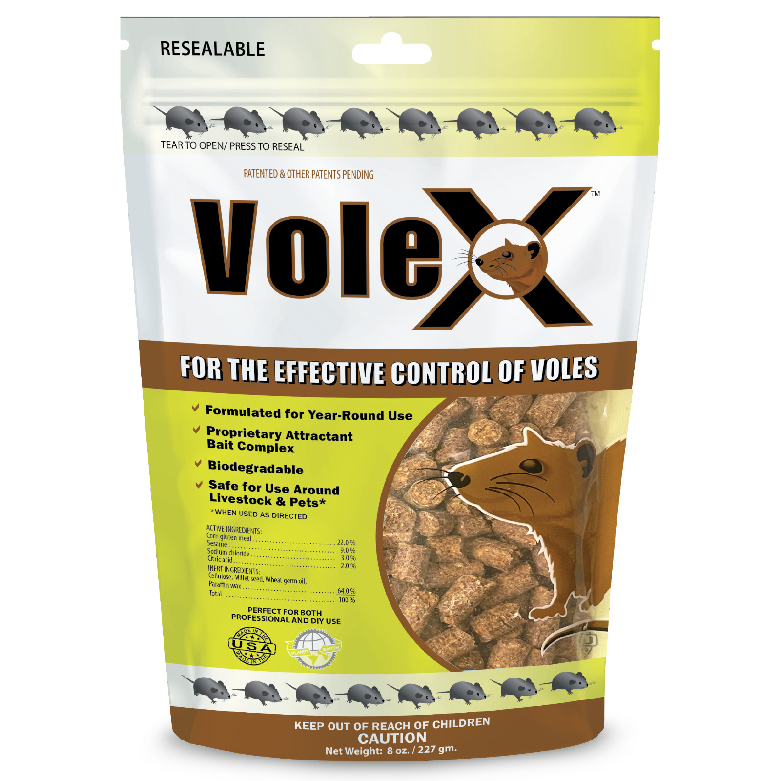 VoleX® – Kills All Species of Voles – Safe for Use Around People and Pets