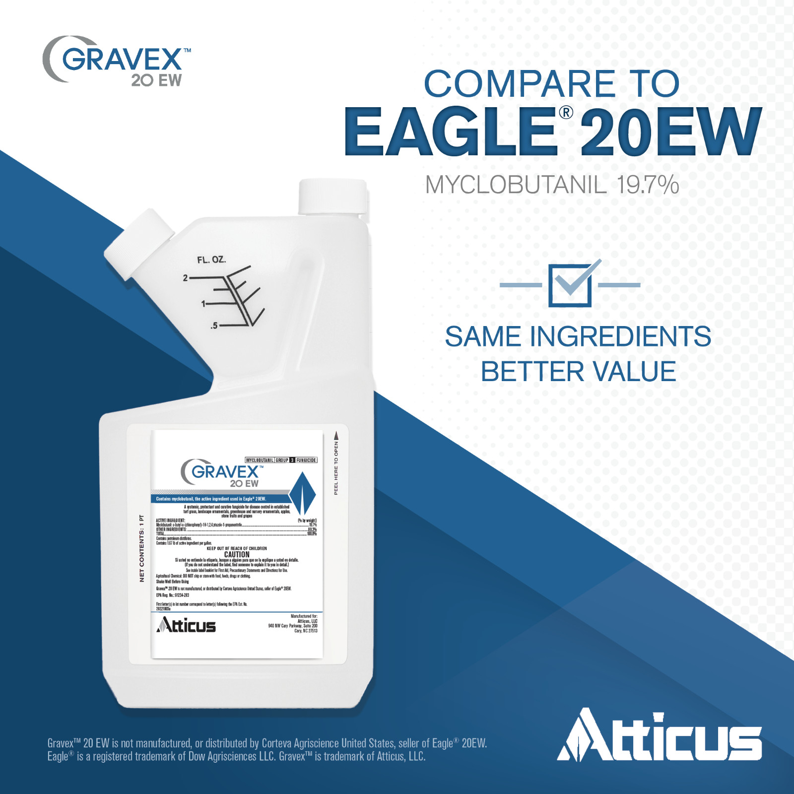 Gravex 20 EW (16 oz) Fungicide (Compare to Eagle 20EW) – Fungus Control for Lawn