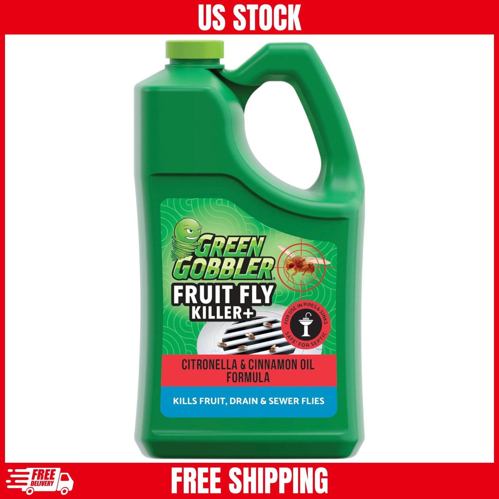 Green Gobbler Fruit Fly Goodbye Gel Drain Treatment | Drain Fly Killer | Fruit