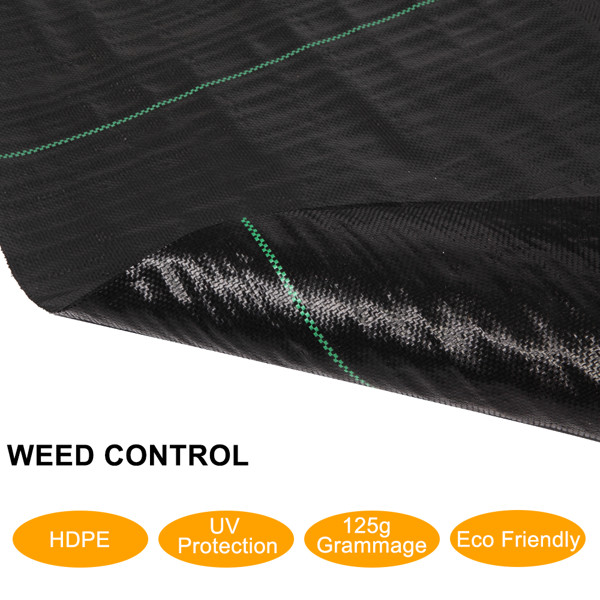 4*100ft Black Weeding Cloth Polyethylene Foldable Ground Cover