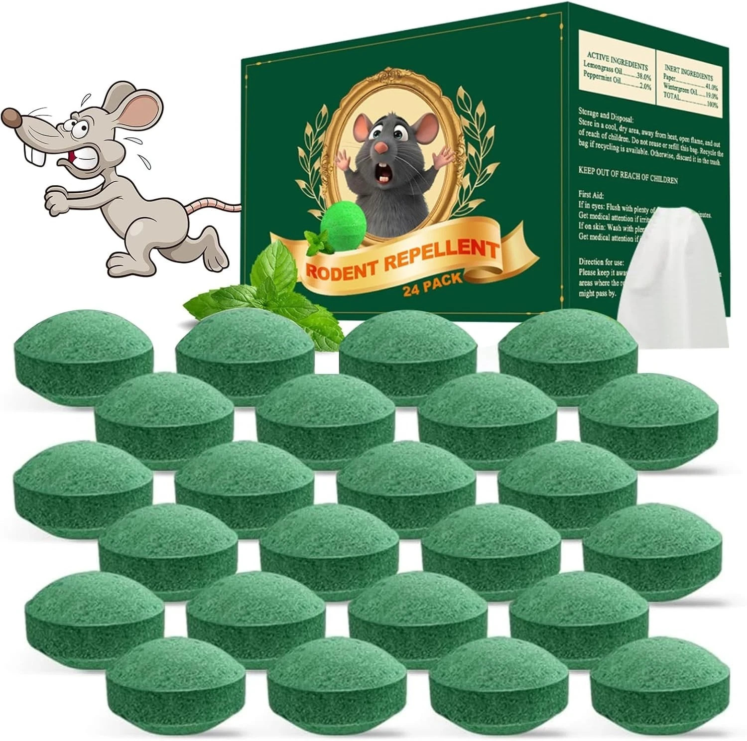 Vamoose Natural Rodent Repellent Peppermint Sachets 24 Pack Mouse Mice Pest – US