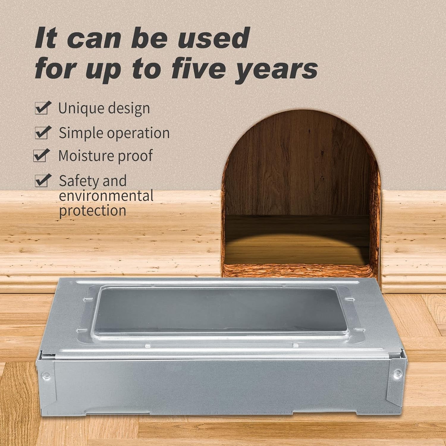 4 Pack Clear Top Mouse Traps – Indoor Outdoor Rodent Control