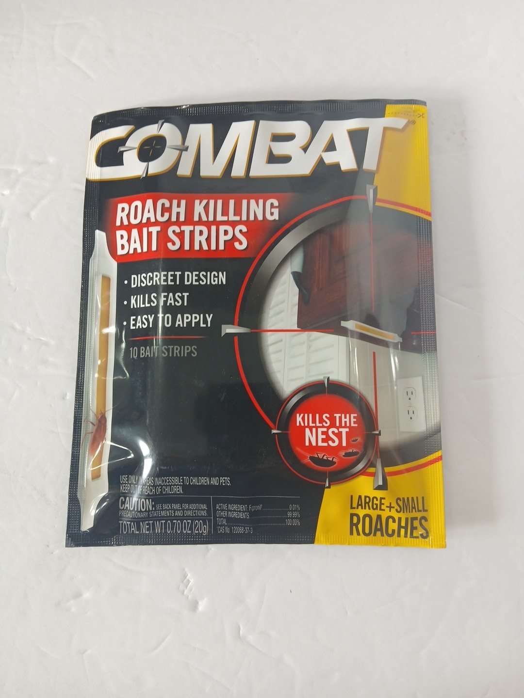 Combat Roach Killing Bait Strips Kills The Nest Large & Small Roaches 10 Strips