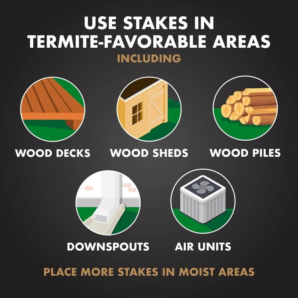 Spectracide Terminate Termite Detection + Killing Stakes Ready-to-Use (15-Count)