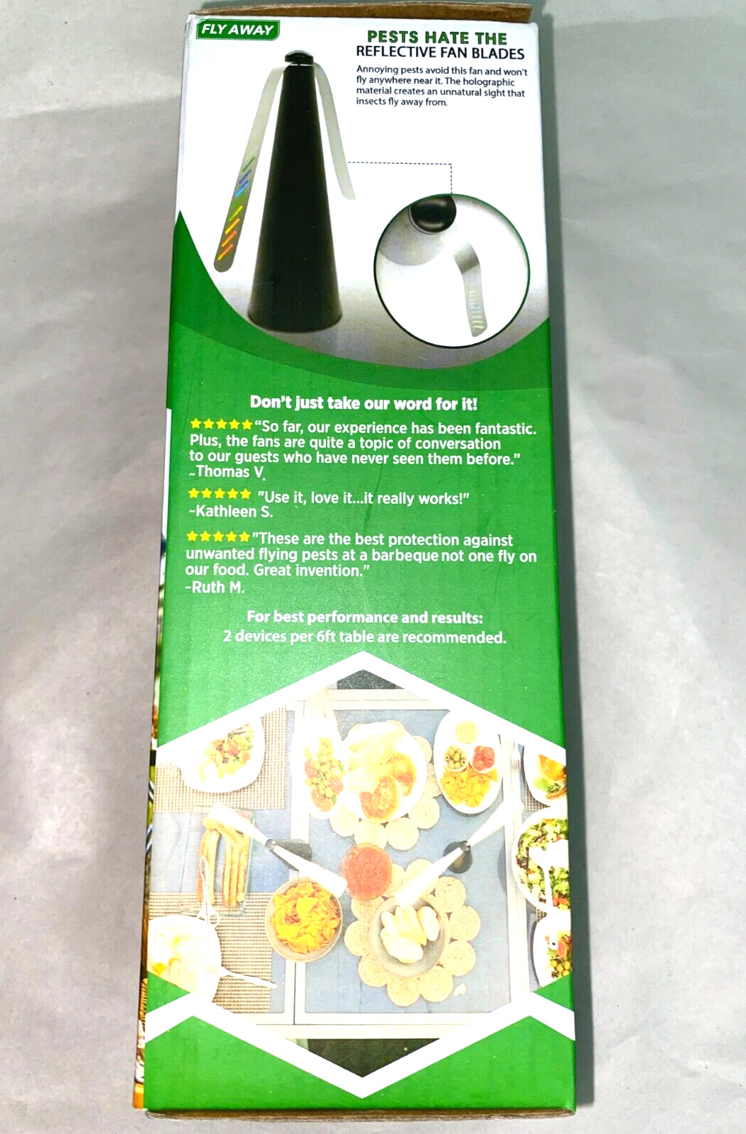 Fly Away Pest Repellent Fan Keep Pests Away from Outdoor/Indoor Tables Picnics